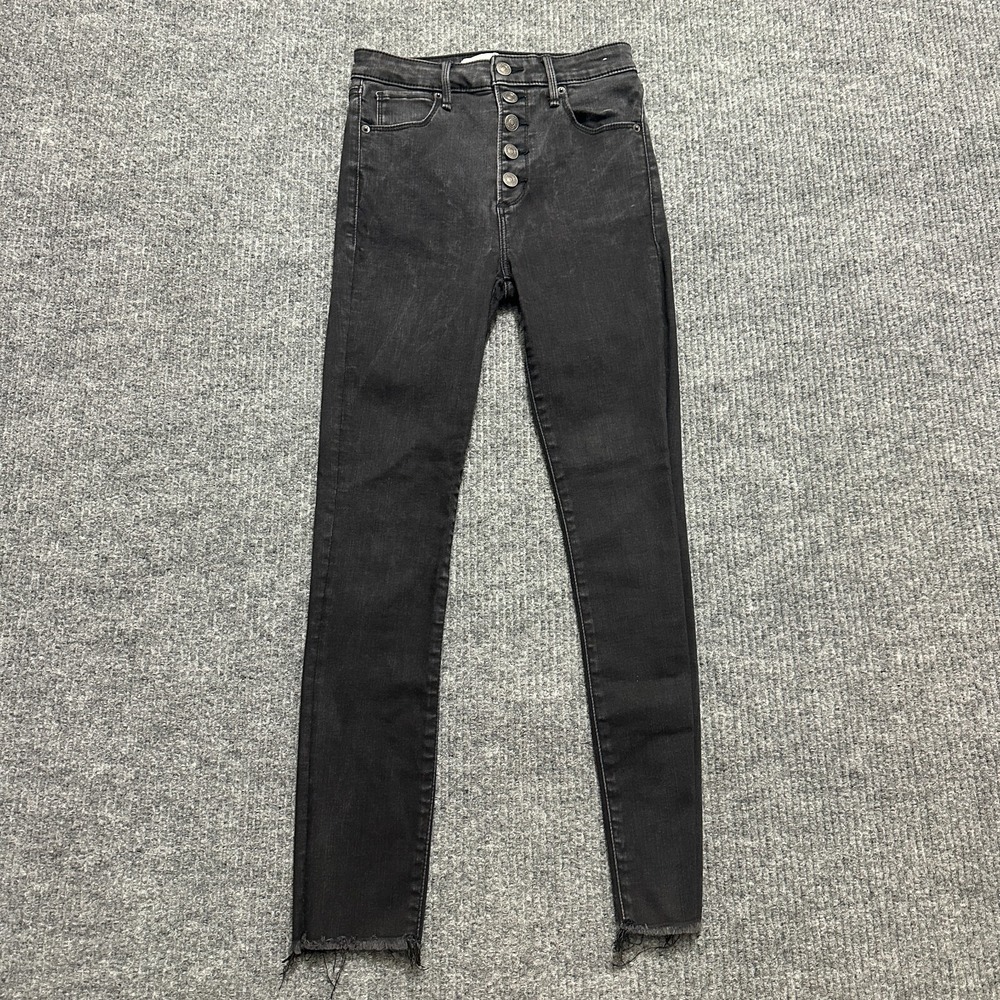 Abercrombie Fitch Super Skinny Ankle Womens Jeans Size 25/0R Black‎ Button Fly